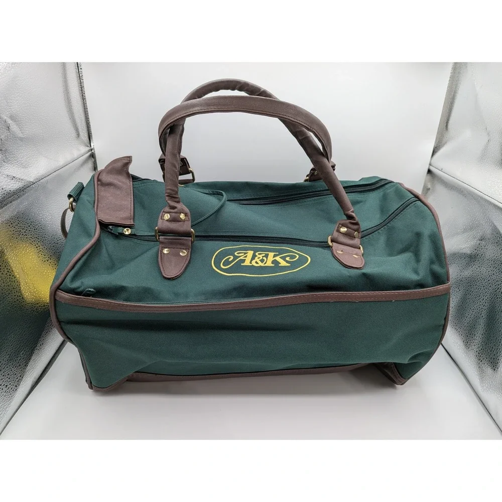 Abercrombie &‎ Kent Green Canvas Duffle Bag Travel Luggage Carry On